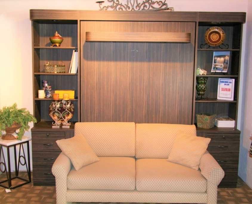 Bed Over Sofa Door Style Cabinet Medium - Murphy Bed USA - Custom Murphy Beds